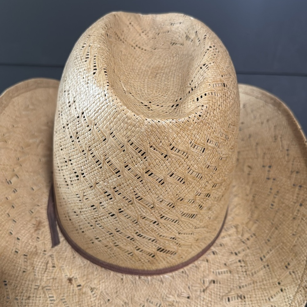 Vintage Firm Natural Straw Cowboy Hat - Picture 8 of 17